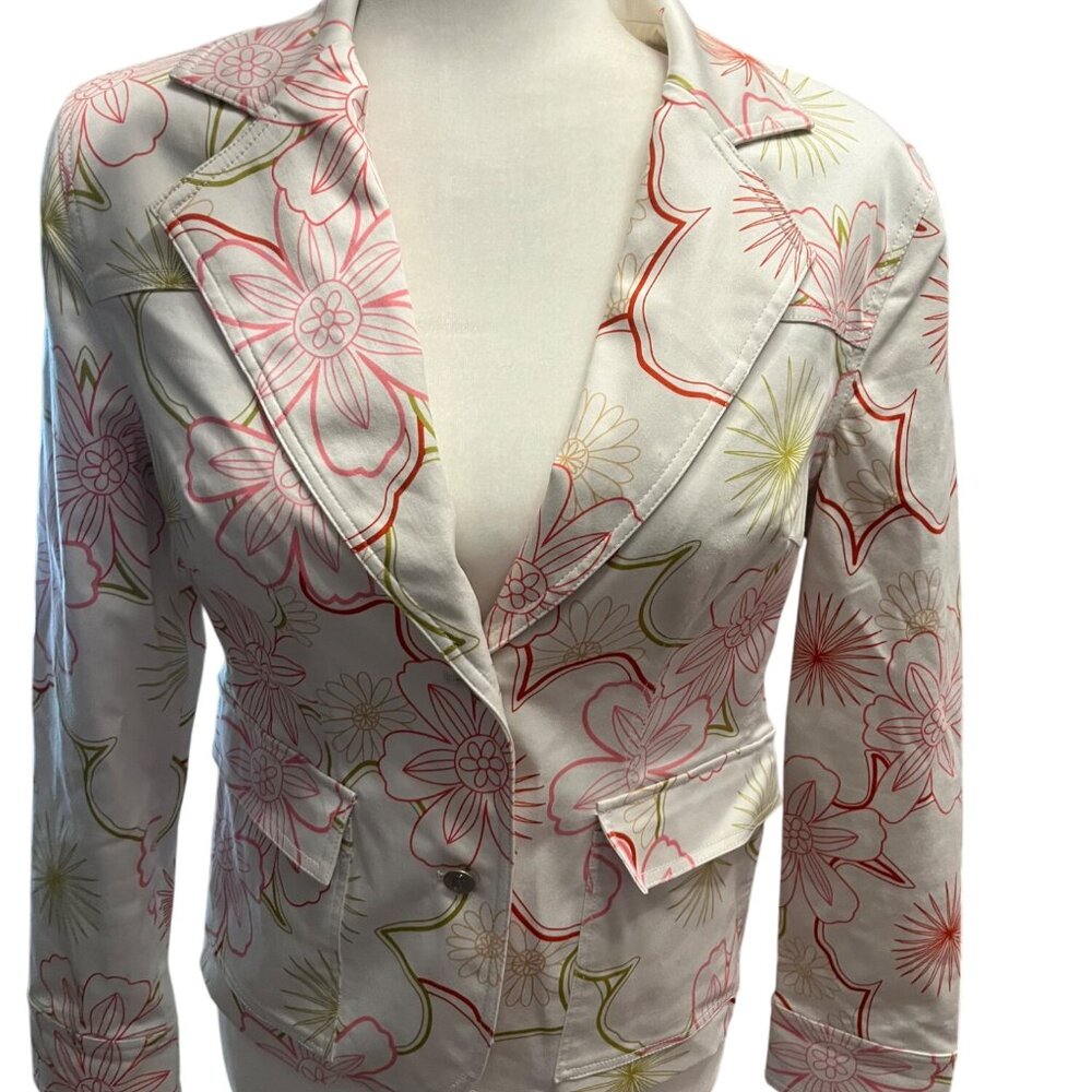 Tori Richard Honolulu Floral Blazer Jacket Size 4